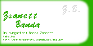 zsanett banda business card